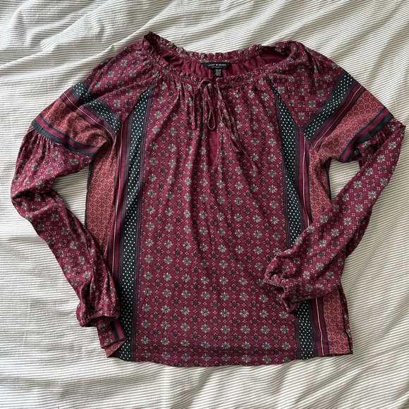 Lucky brand red patterned top - Picture 1 of 2